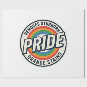 Retro trots protest regenboog badge vector ontwerp cadeaupapier