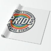 Retro trots protest regenboog badge vector ontwerp cadeaupapier (Uitgerold)