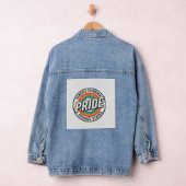 Retro trots protest regenboog badge vector ontwerp denim jacket (Hangar)