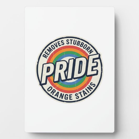 Retro trots protest regenboog badge vector ontwerp fotoplaat (voorkant)
