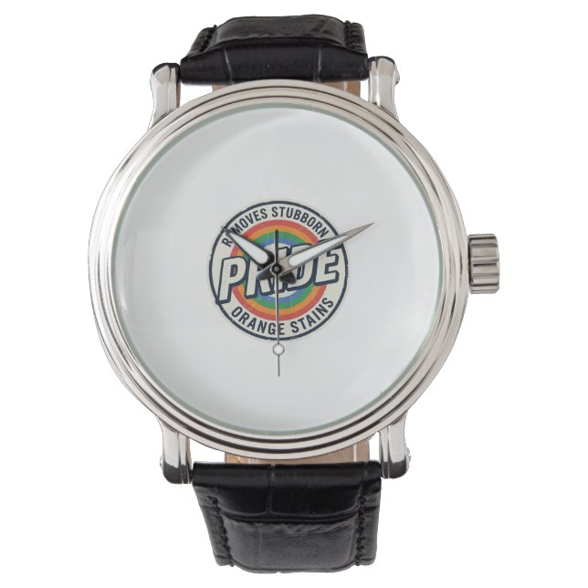 Retro trots protest regenboog badge vector ontwerp horloge (Voorkant)