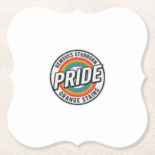 Retro trots protest regenboog badge vector ontwerp kartonnen onderzetters (Voorkant)