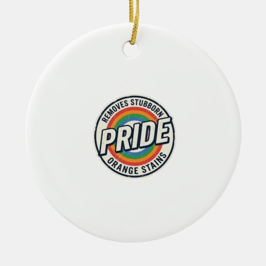 Retro trots protest regenboog badge vector ontwerp keramisch ornament (Voorkant)