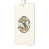 Retro trots protest regenboog badge vector ontwerp luchtverfrisser (Links)