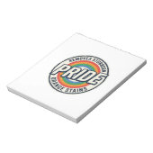 Retro trots protest regenboog badge vector ontwerp notitieblok (Linkerzijde)