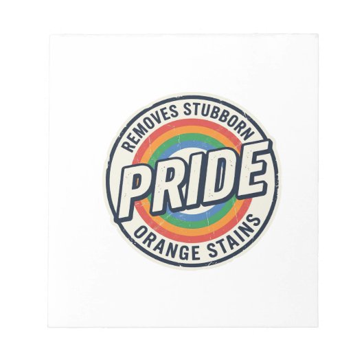 Retro trots protest regenboog badge vector ontwerp notitieblok (Voorkant)