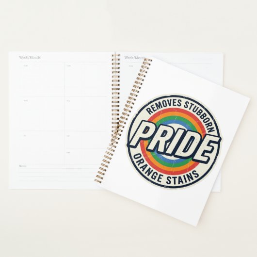 Retro trots protest regenboog badge vector ontwerp planner (Display)