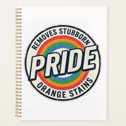 Retro trots protest regenboog badge vector ontwerp planner (Voorkant)