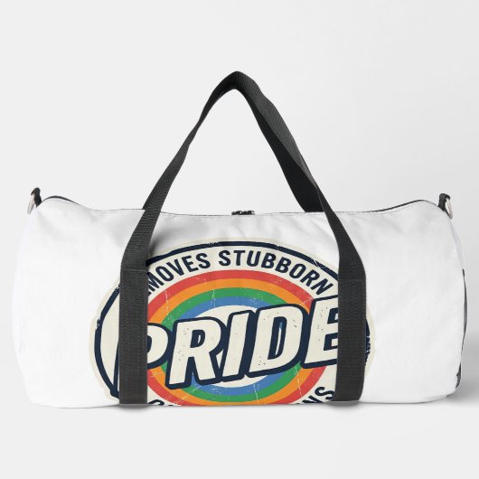 Retro trots protest regenboog badge vector ontwerp plunjezak (Voorkant)
