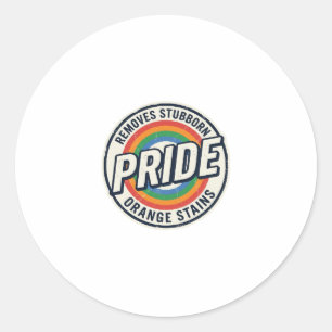 Retro trots protest regenboog badge vector ontwerp ronde sticker