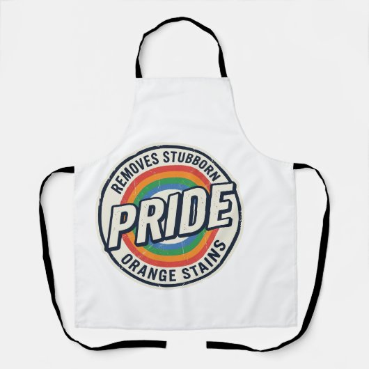 Retro trots protest regenboog badge vector ontwerp schort (Voorkant)