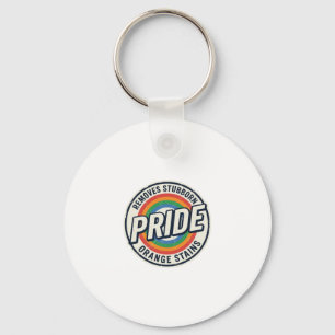 Retro trots protest regenboog badge vector ontwerp sleutelhanger