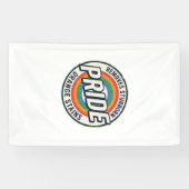 Retro trots protest regenboog badge vector ontwerp spandoek (Horizontaal)
