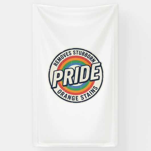 Retro trots protest regenboog badge vector ontwerp spandoek (Verticaal)