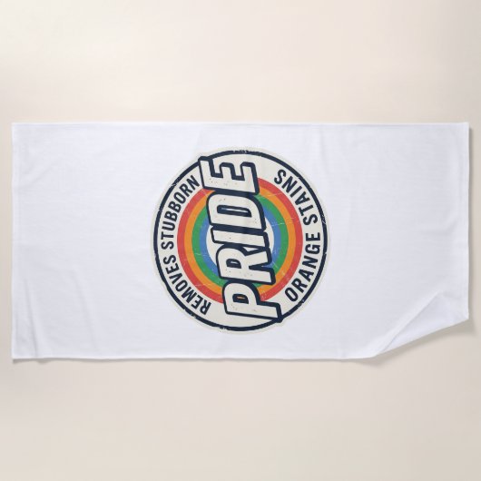 Retro trots protest regenboog badge vector ontwerp strandlaken (Voorkant)