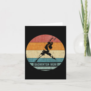 Retro Trotse Badminton Mom Silhouette Sunse Kaart