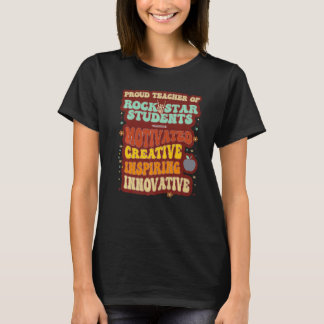 Retro trotse leraar van rockster studenten leraar t-shirt