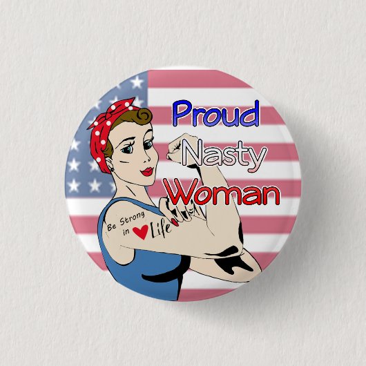 Retro Trotse Smerige anti-Troef van de Button van (Voorkant)