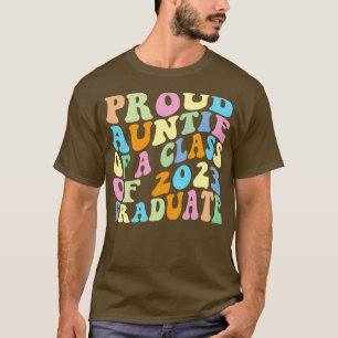 Retro trotse tante van een klasse van 2023 Afstude T-shirt