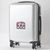 Retro trotsmaand kabouter regenboog shirt ontwerp_ sticker (Koffer)