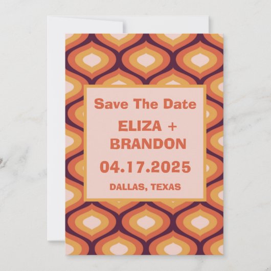 Retro Trouwfoto 70's Sla de datum op Kaart (Voorkant)