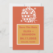Retro Trouwfoto Disco Ball 70's Save the Date Kaart (Voorkant)
