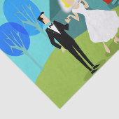 Retro Trouwpaar Tissue Papier (Detail)