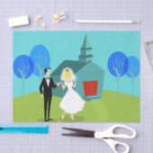 Retro Trouwpaar Tissue Papier (Craft)