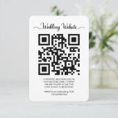 Retro trouwwebsite QR-code RSVP bijlage kaart (Staand voorkant)