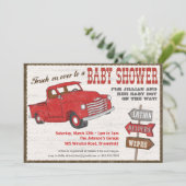 Retro Truck Baby shower Uitnodiging (Staand voorkant)