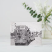 Retro Truck Commerciële Semi auto vervoerder Detro Feestdagenkaart (Staand voorkant)