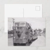 Retro Truck Commerciële Semi auto vervoerder Detro Feestdagenkaart (Voorkant / Achterkant)