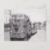 Retro Truck Commerciële Semi auto vervoerder Detro Feestdagenkaart (Voorkant)