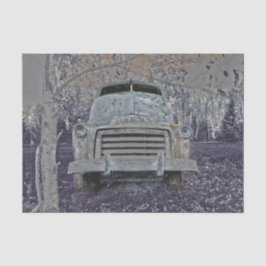 Retro Truck  Lavender Paars Grey Rustic Tissuepapier