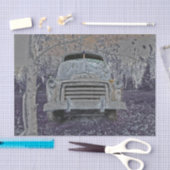 Retro Truck  Lavender Paars Grey Rustic Tissuepapier (Craft)