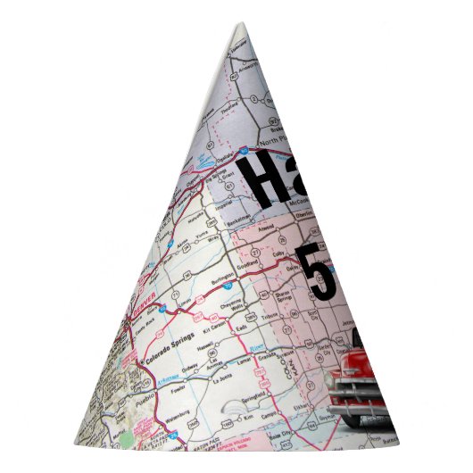 Retro Truck op kaart 50th Birthday Feesthoedjes (Links)