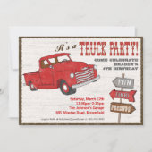 Retro Truck Party-uitnodiging Kaart (Voorkant)