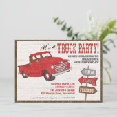 Retro Truck Party-uitnodiging Kaart (Staand voorkant)
