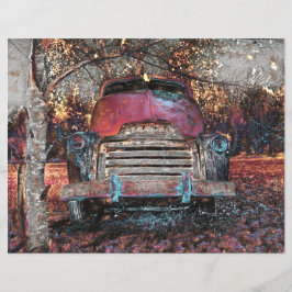 Retro Truck Red Oranje Yellow Rustige Herfst