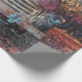 Retro Truck  Red Oranje Yellow Rustige Herfst Cadeaupapier (Hoek)