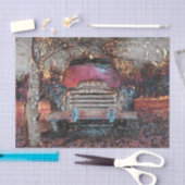 Retro Truck  Red Oranje Yellow Rustige Herfst Tissuepapier (Craft)