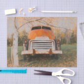 Retro Truck  Rusty Brown Rustic Herfst Tissuepapier (Craft)