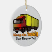 Retro Trucker 1 Keramisch Ornament (Rechts)