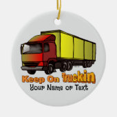 Retro Trucker 1 Keramisch Ornament (Voorkant)