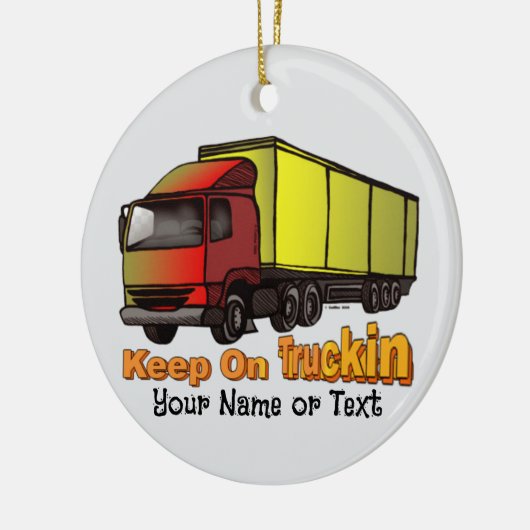 Retro Trucker 1 Keramisch Ornament (Links)