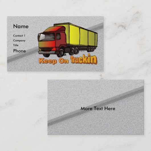 Retro Trucker 1 visitekaartjes (Voorkant / Achterkant)