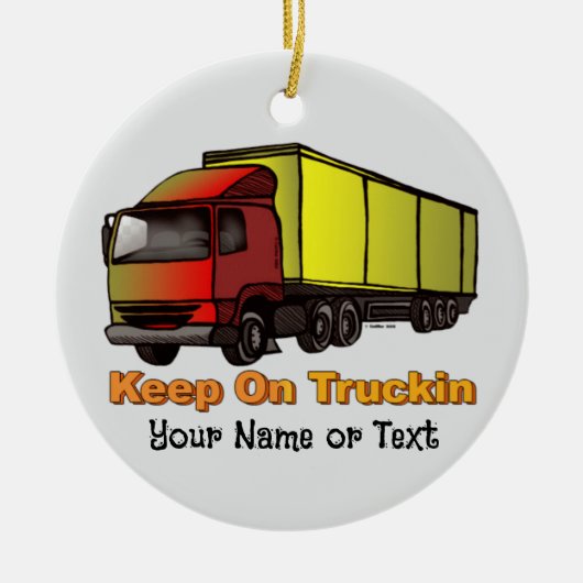 Retro Trucker 2 Keramisch Ornament (Voorkant)