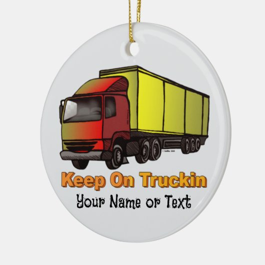 Retro Trucker 2 Keramisch Ornament (Links)