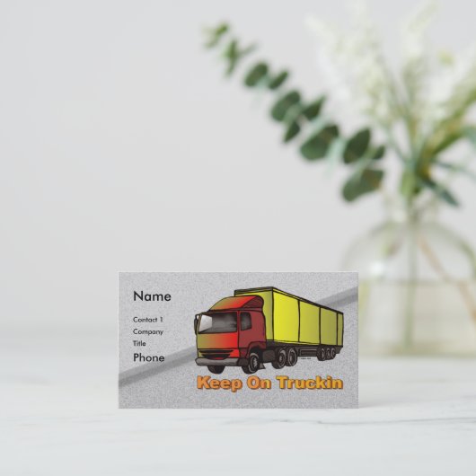 Retro Trucker 2 visitekaartjes (Staand voorkant)