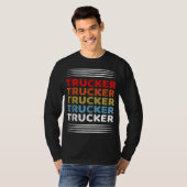 Retro Trucker SemiTruck Driver Trucking T-shirt (Voorkant volledig)